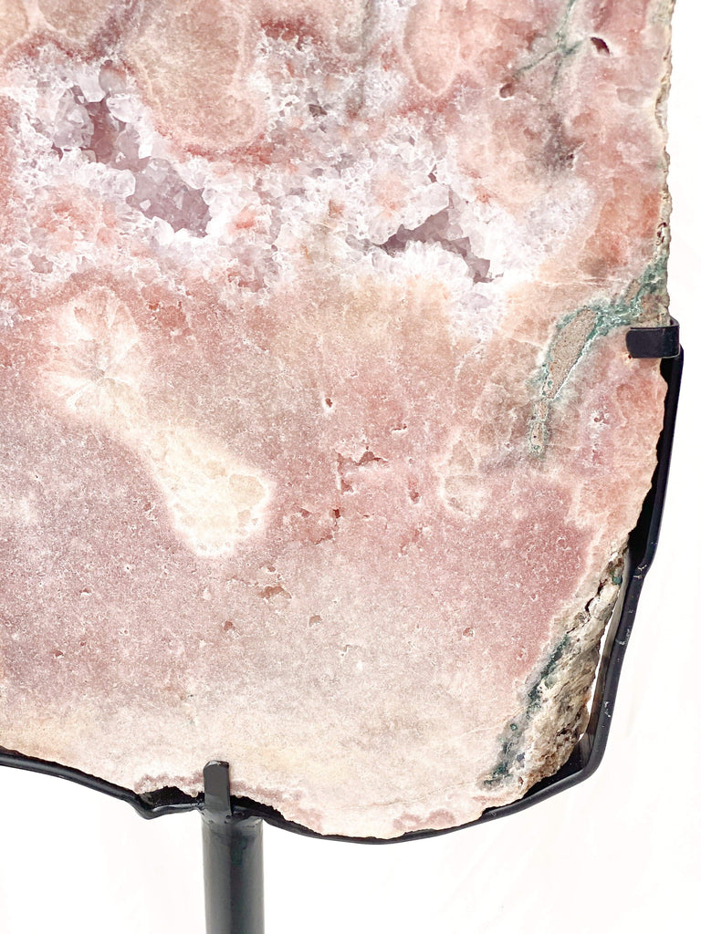 Pink Amethyst Slab on Metal Stand - Unearthed Crystals