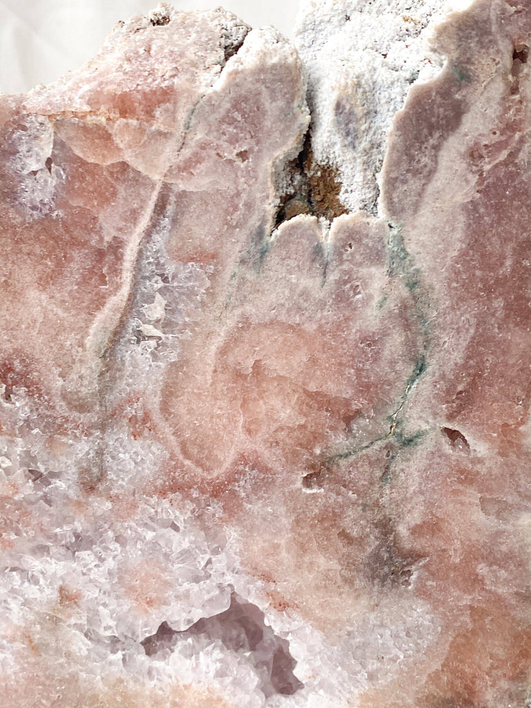 Pink Amethyst Slab on Metal Stand - Unearthed Crystals