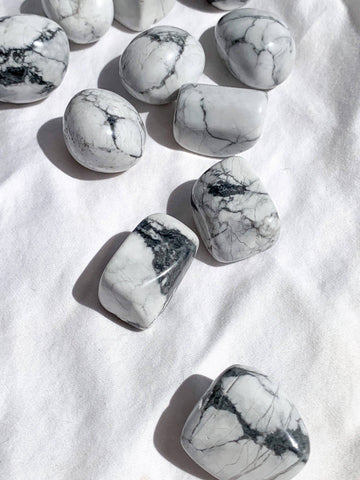 White Howlite Tumbles | Large - Unearthed Crystals