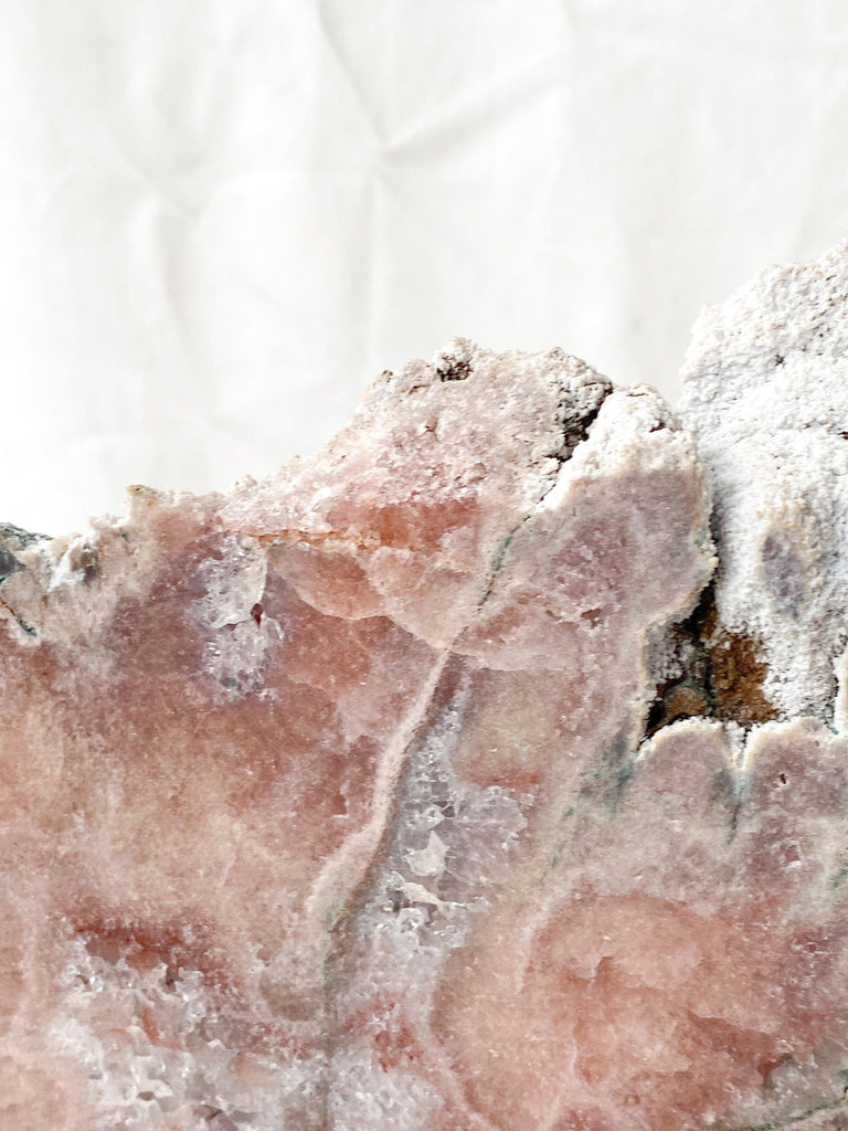 Pink Amethyst Slab on Metal Stand - Unearthed Crystals