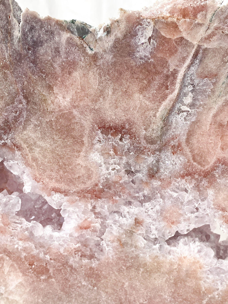 Pink Amethyst Slab on Metal Stand - Unearthed Crystals