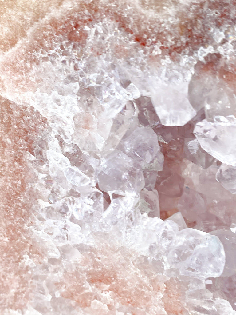 Pink Amethyst Slab on Metal Stand - Unearthed Crystals