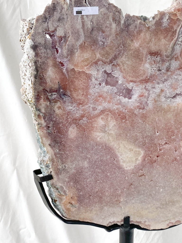 Pink Amethyst Slab on Metal Stand - Unearthed Crystals