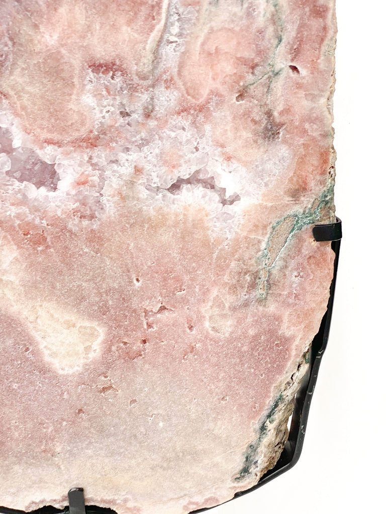 Pink Amethyst Slab on Metal Stand - Unearthed Crystals