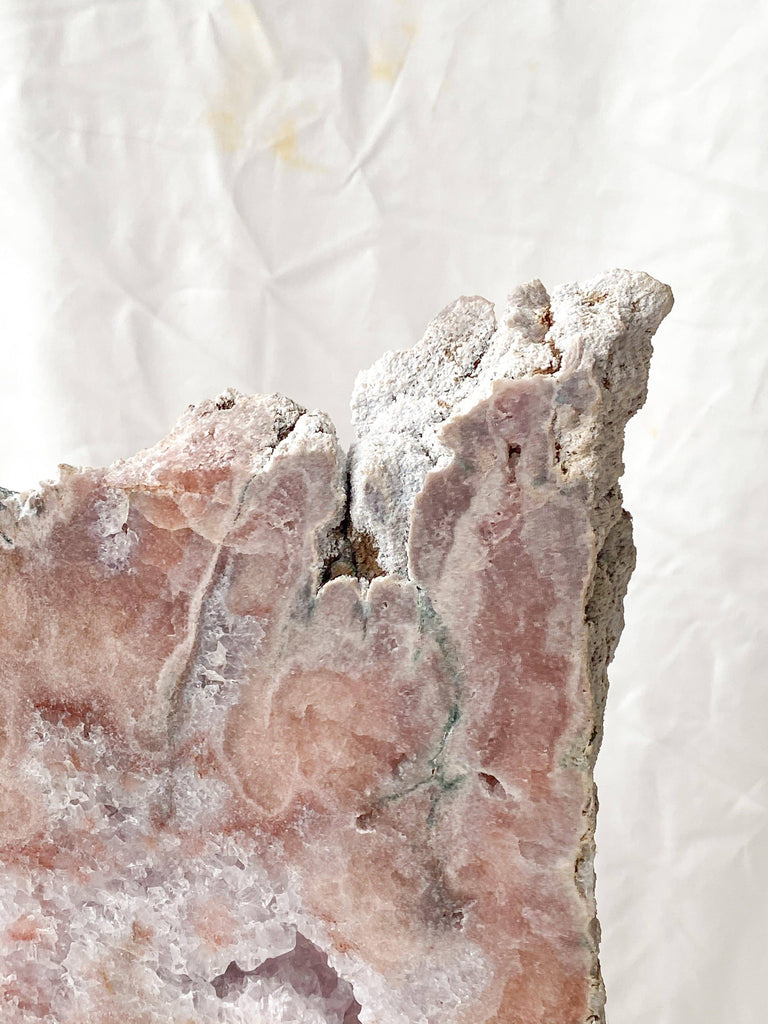 Pink Amethyst Slab on Metal Stand - Unearthed Crystals