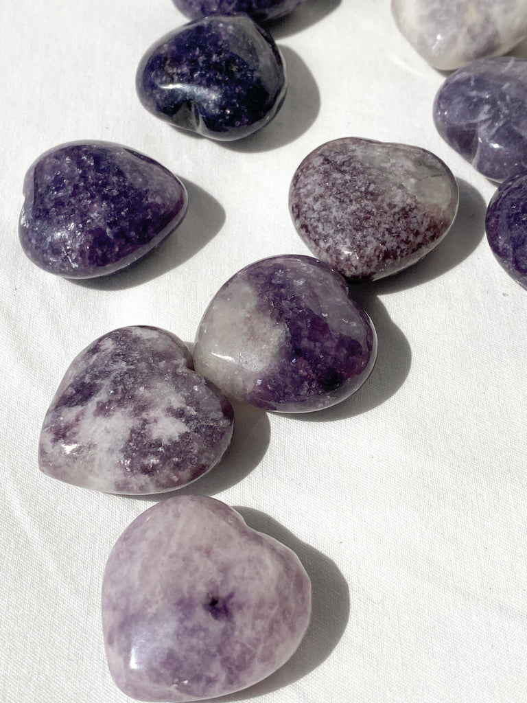 Lepidolite Heart | Medium - Unearthed Crystals