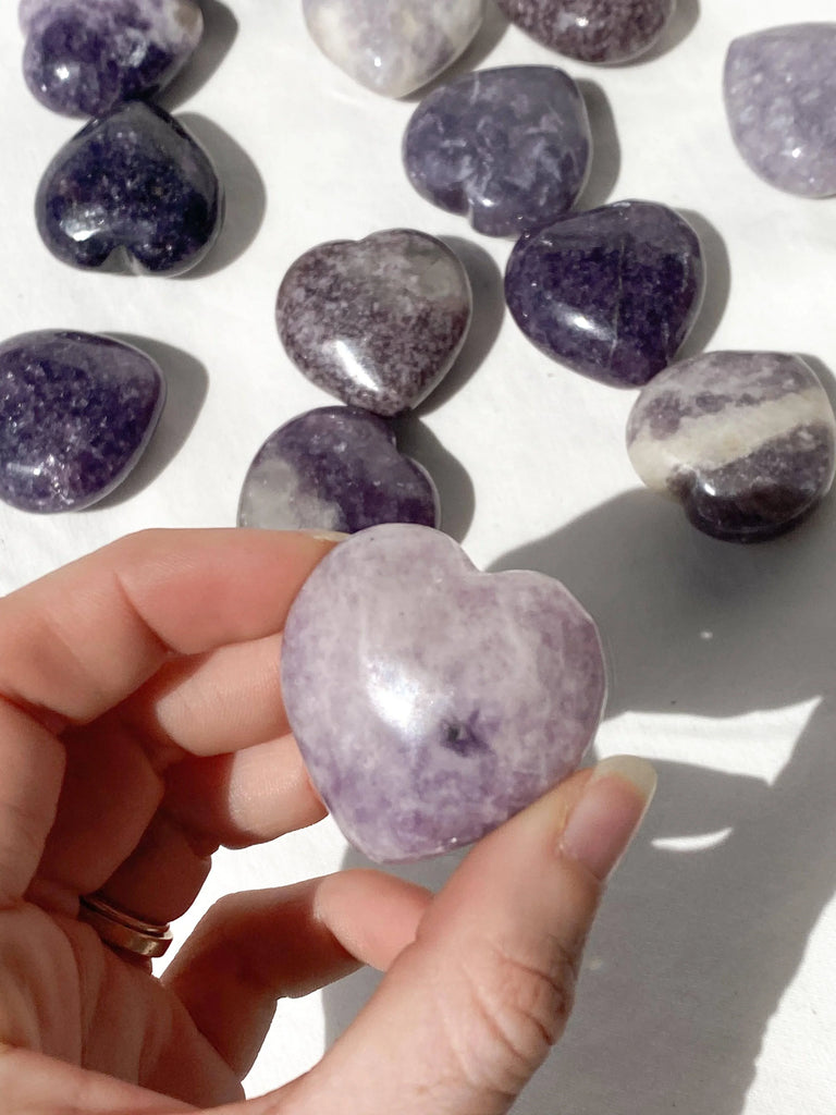 Lepidolite Heart | Medium - Unearthed Crystals
