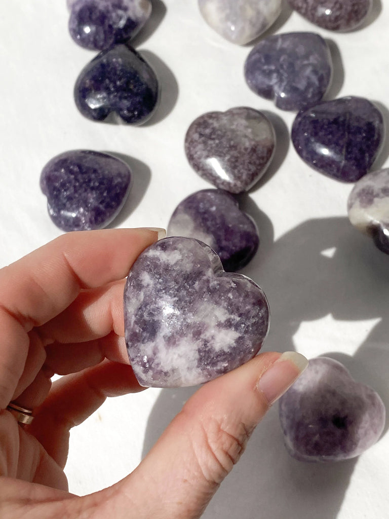 Lepidolite Heart | Medium - Unearthed Crystals