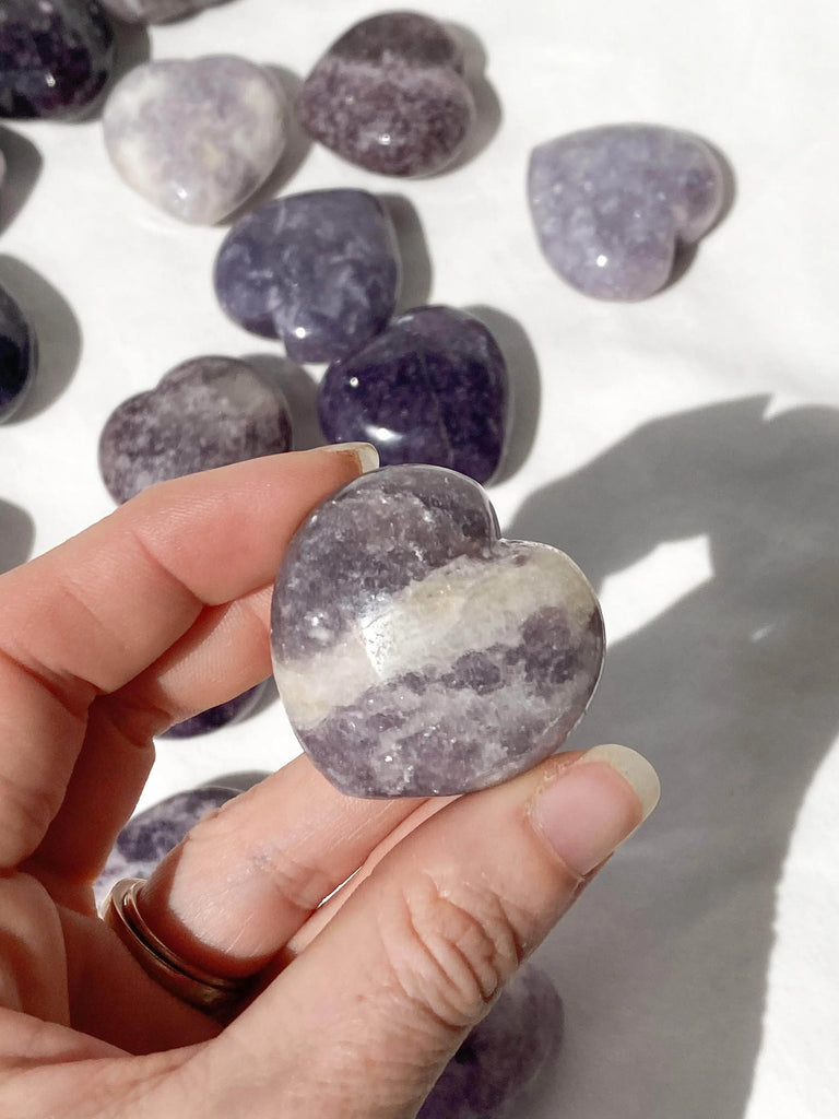 Lepidolite Heart | Medium - Unearthed Crystals