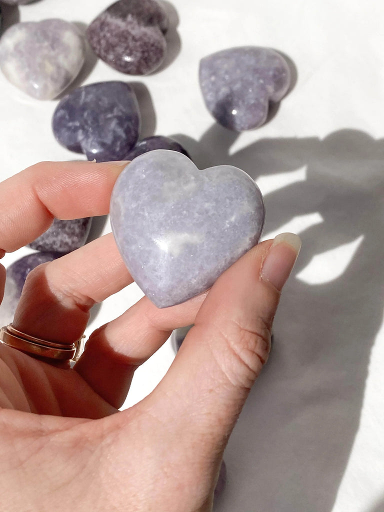 Lepidolite Heart | Medium - Unearthed Crystals