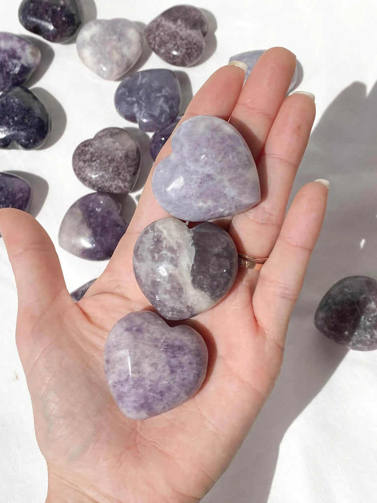 Lepidolite Heart | Medium - Unearthed Crystals