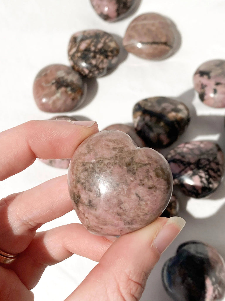 Rhodonite Heart | Medium - Unearthed Crystals