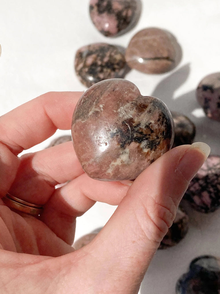Rhodonite Heart | Medium - Unearthed Crystals
