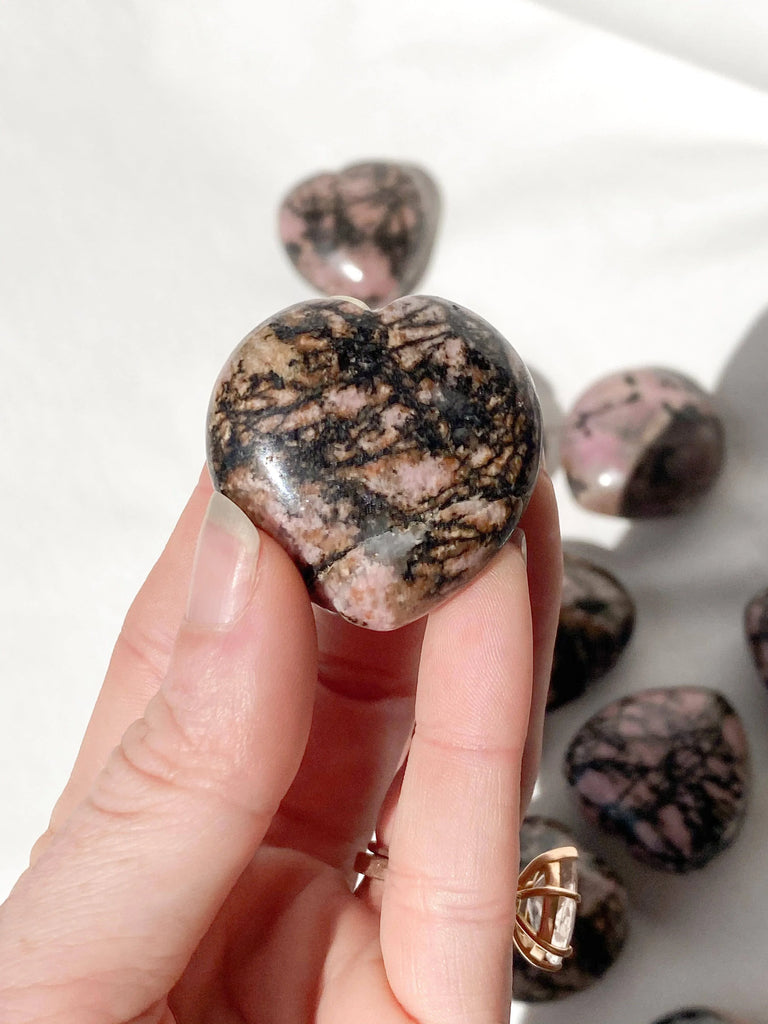 Rhodonite Heart | Medium - Unearthed Crystals
