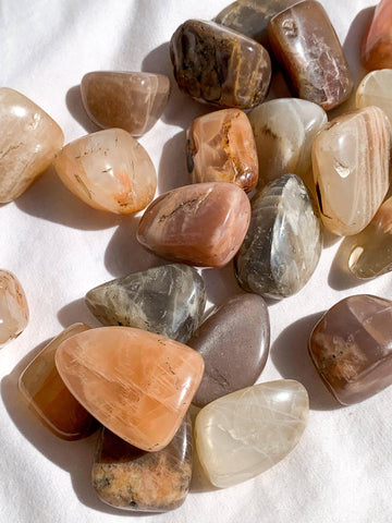 Peach Moonstone Tumbles | Small - Unearthed Crystals