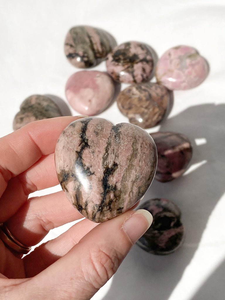 Rhodonite Heart | Large - Unearthed Crystals