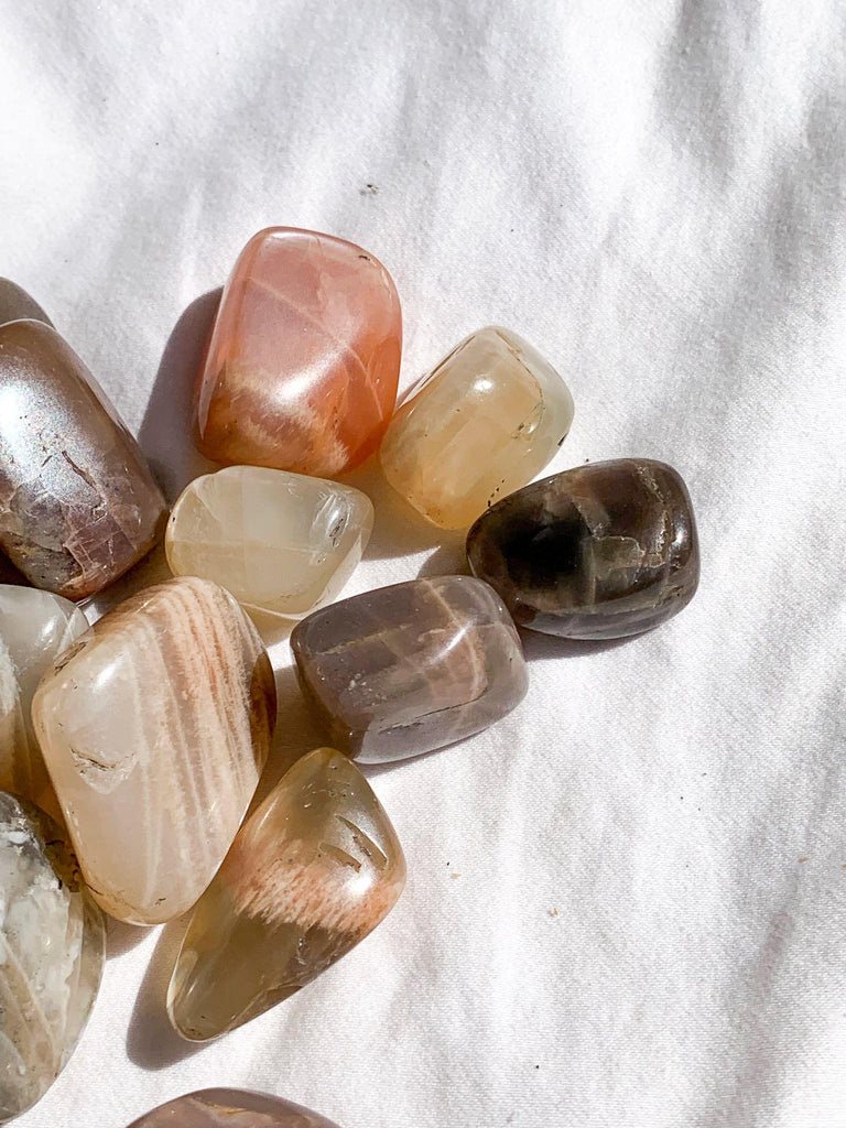 Peach Moonstone Tumbles | Small - Unearthed Crystals