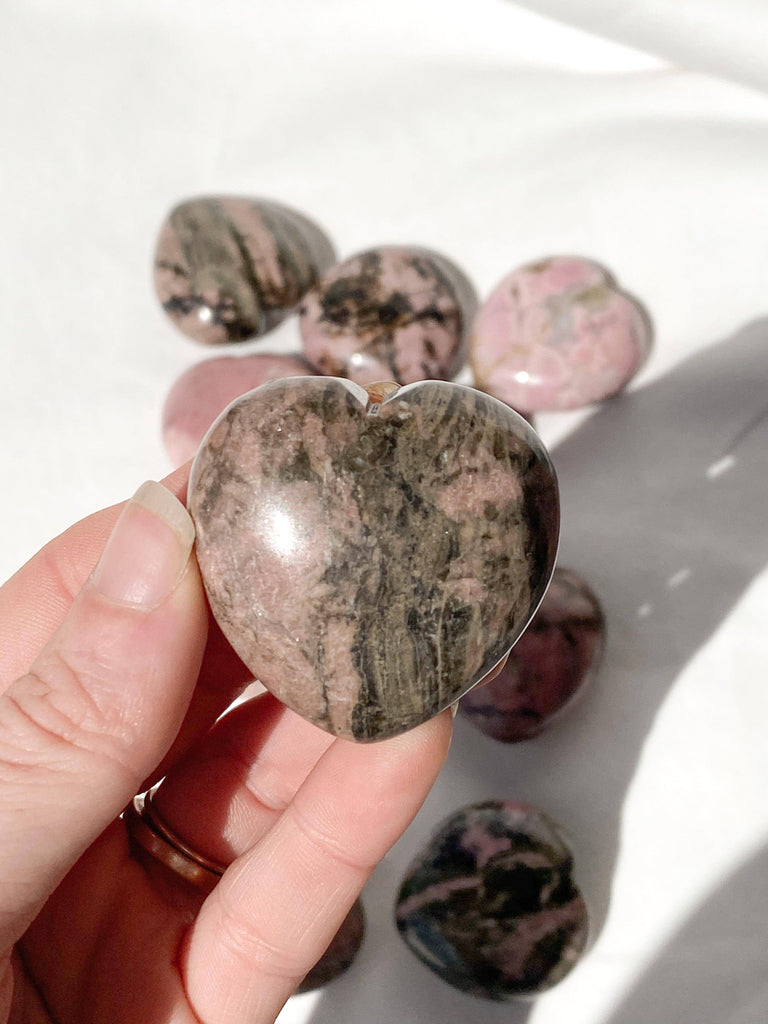 Rhodonite Heart | Large - Unearthed Crystals