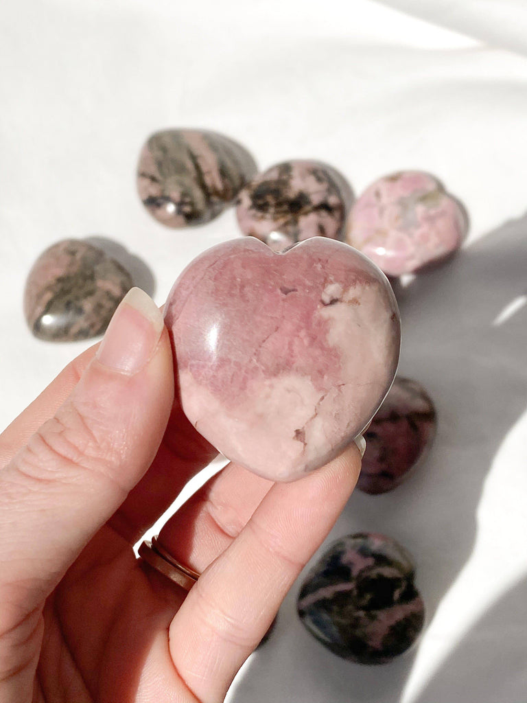 Rhodonite Heart | Large - Unearthed Crystals