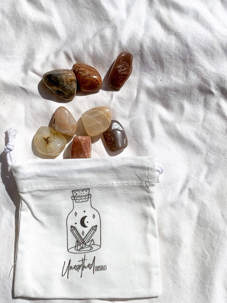 Peach Moonstone Tumbles | Small - Unearthed Crystals
