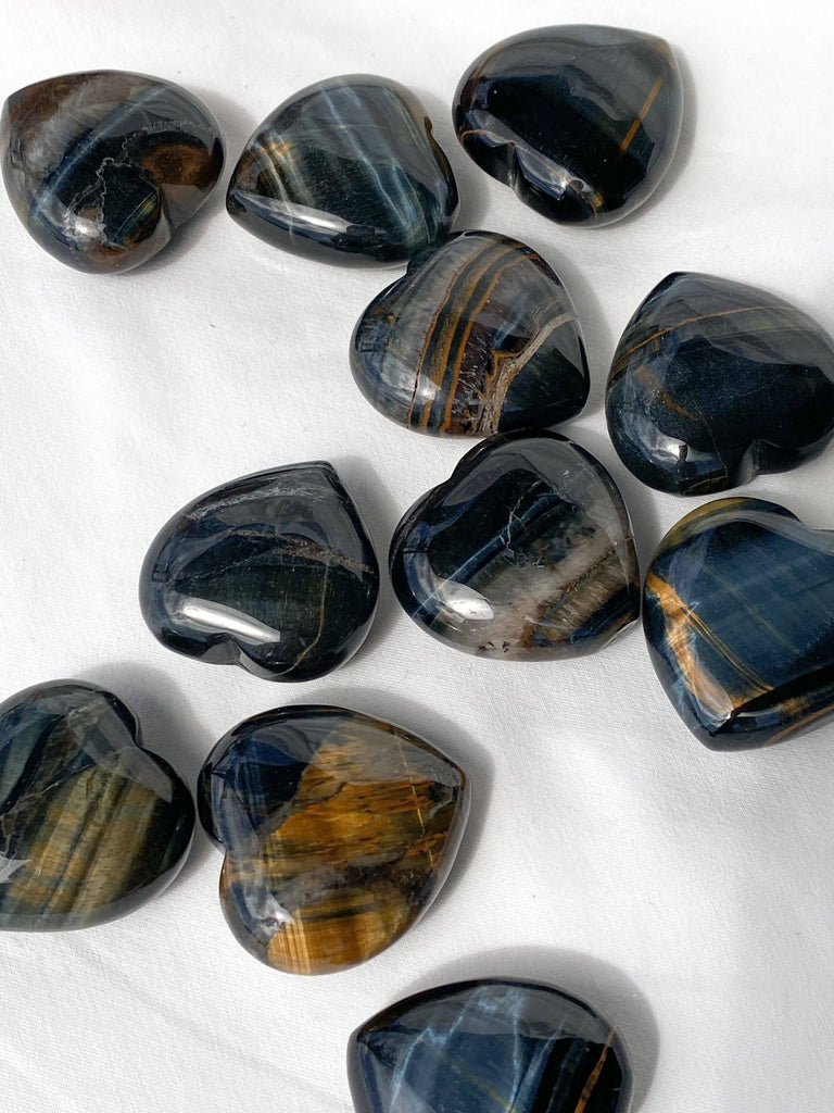 Hawk's Eye Heart | Large - Unearthed Crystals