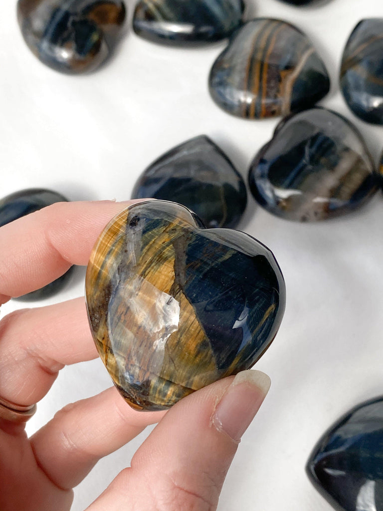 Hawk's Eye Heart | Large - Unearthed Crystals