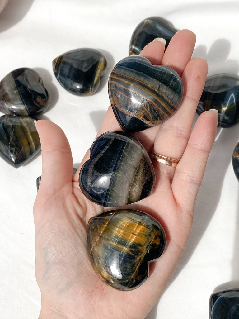 Hawk's Eye Heart | Large - Unearthed Crystals