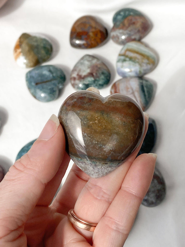 Ocean Jasper Heart | Large - Unearthed Crystals