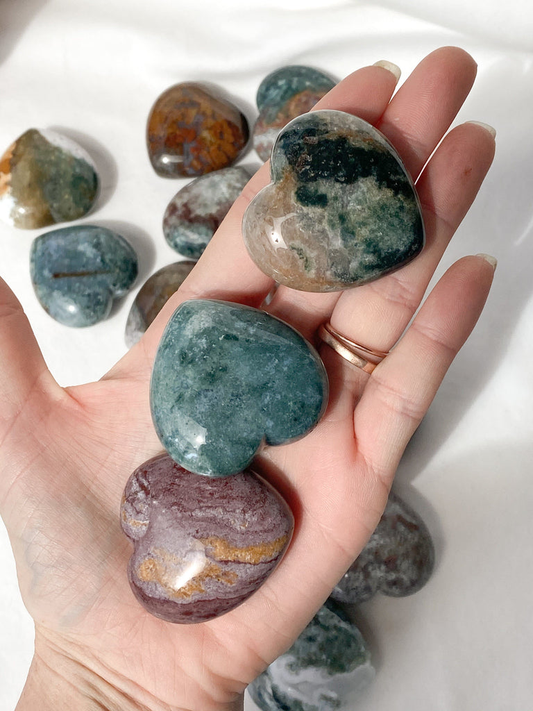 Ocean Jasper Heart | Large - Unearthed Crystals