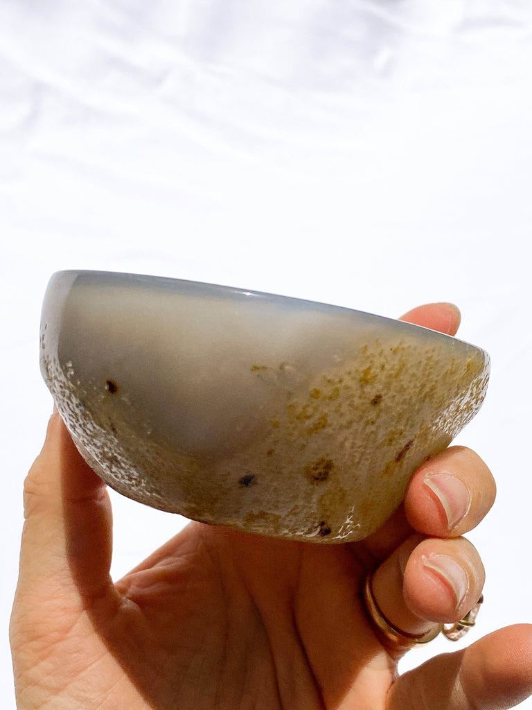 Natural Agate Carved Trinket Bowl - Unearthed Crystals