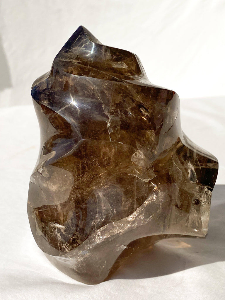 Smokey Quartz Flame Carving - Unearthed Crystals