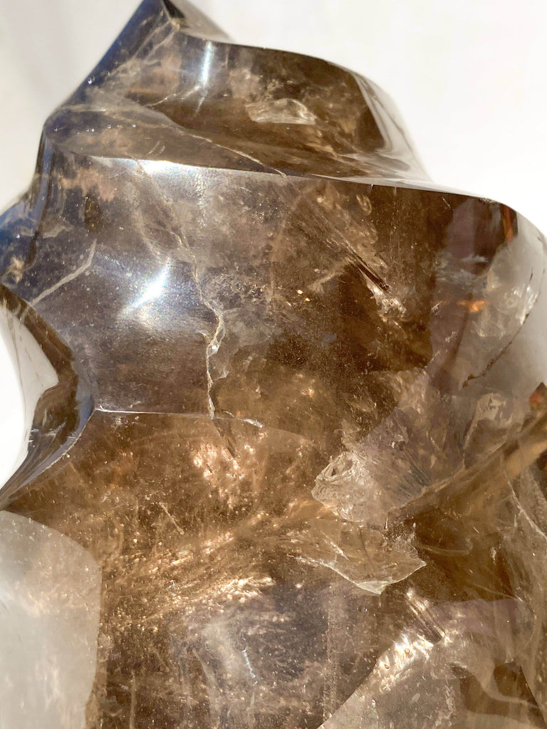 Smokey Quartz Flame Carving - Unearthed Crystals