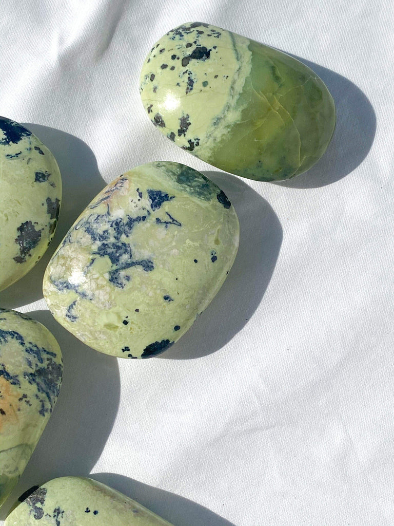 Serpentine + Pyrite Palm Stone | Medium - Unearthed Crystals