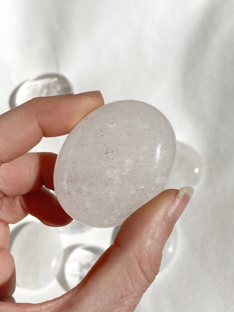 Clear Quartz Pillow Palm Stone - Unearthed Crystals