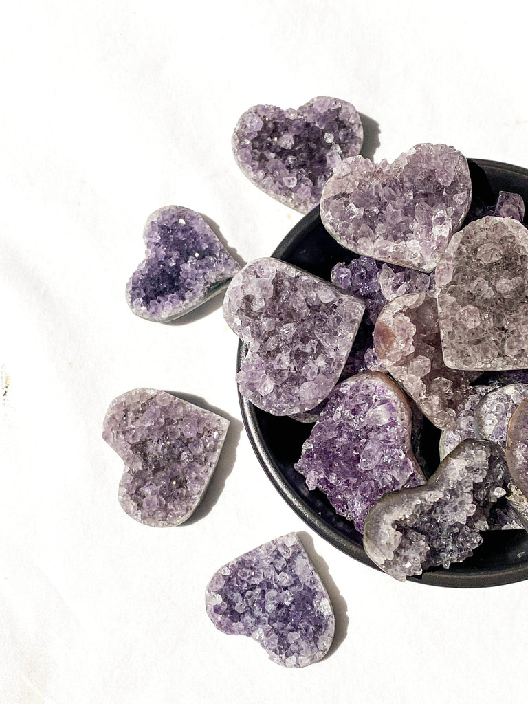 Uraguay Amethyst Druzy Heart | Medium - Unearthed Crystals