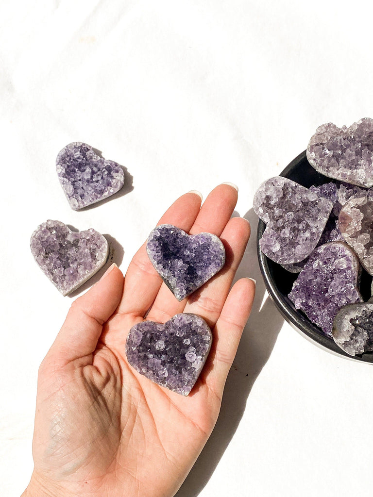 Uraguay Amethyst Druzy Heart | Medium - Unearthed Crystals