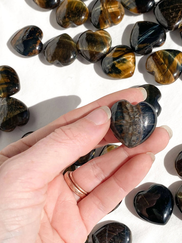 Hawk's Eye Heart | Mini - Unearthed Crystals