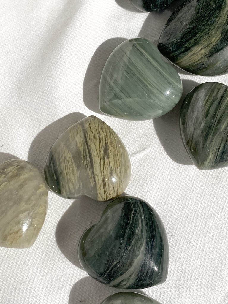 Green Hair Jasper Heart | Medium - Unearthed Crystals
