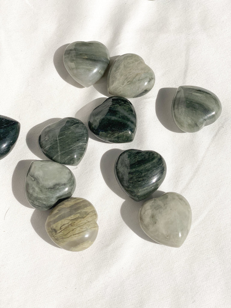 Green Hair Jasper Heart | Small - Unearthed Crystals