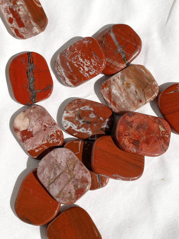 Brecciated Jasper Flat Palm Stone - Unearthed Crystals