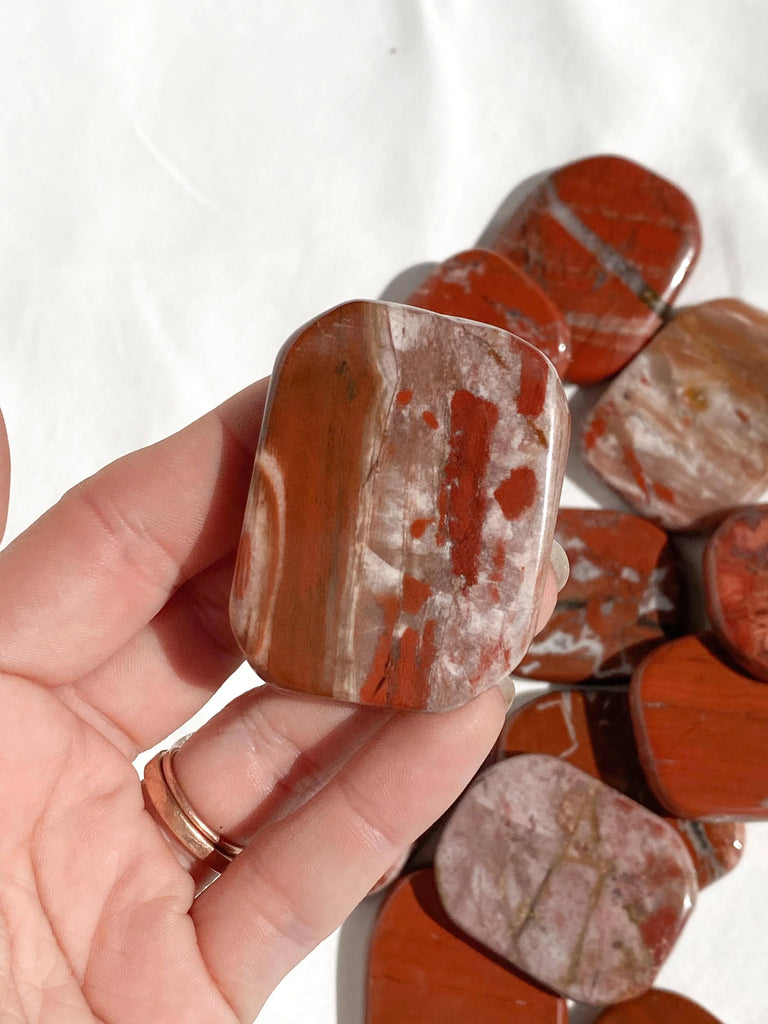 Brecciated Jasper Flat Palm Stone - Unearthed Crystals