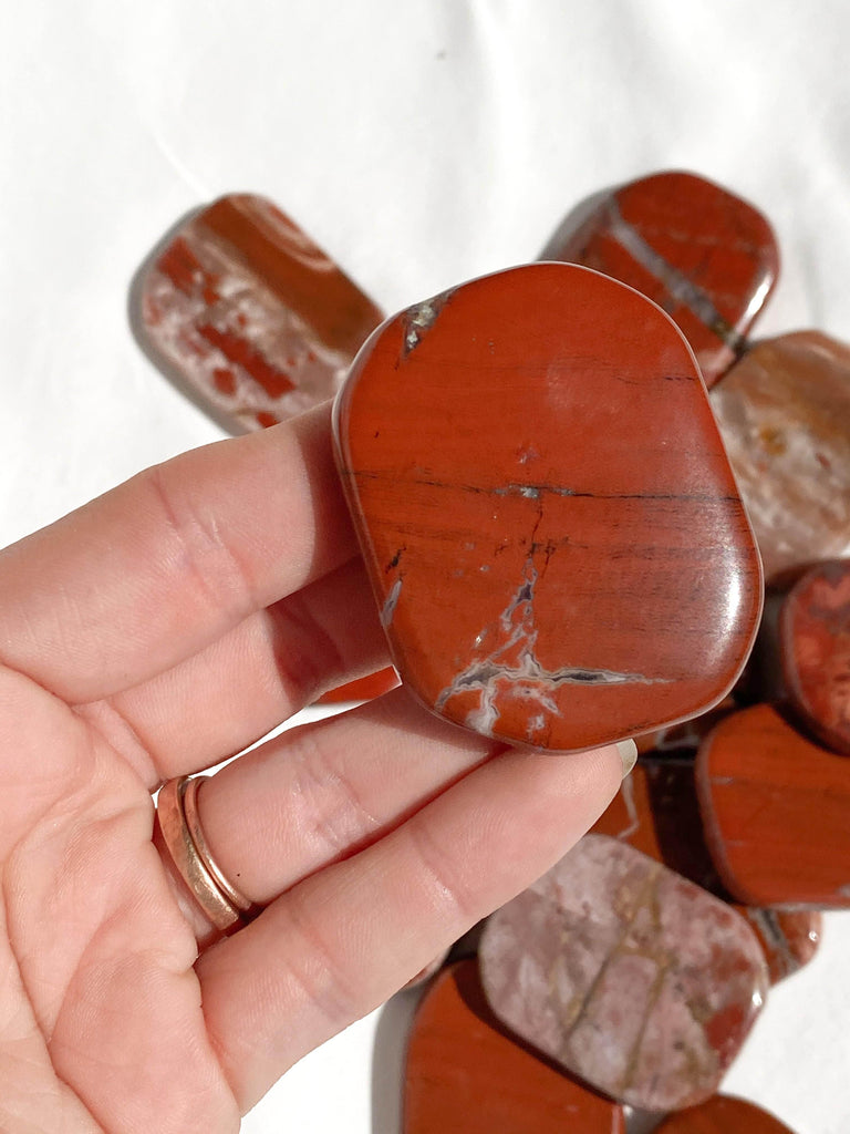 Brecciated Jasper Flat Palm Stone - Unearthed Crystals