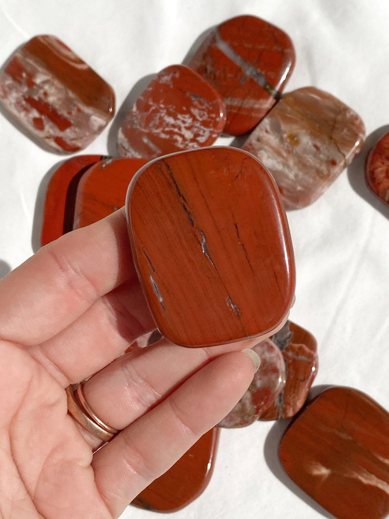 Brecciated Jasper Flat Palm Stone - Unearthed Crystals