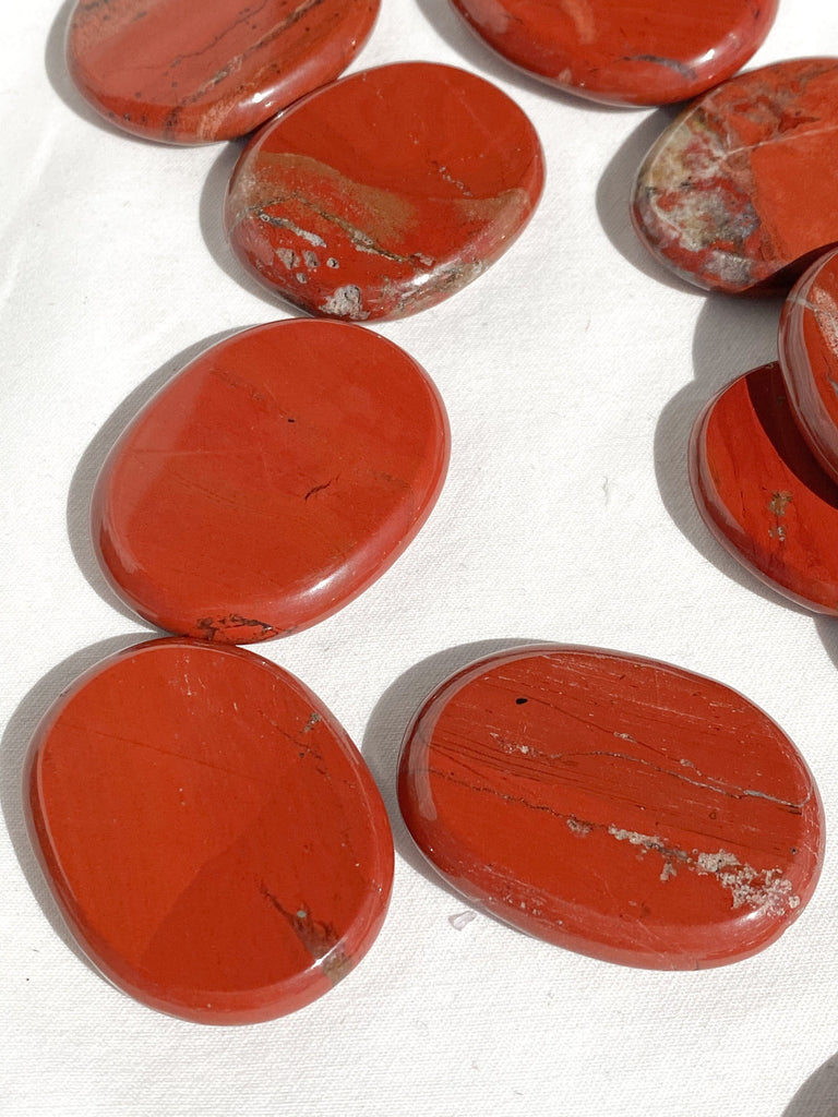 Red Jasper Flat Palm Stone - Unearthed Crystals
