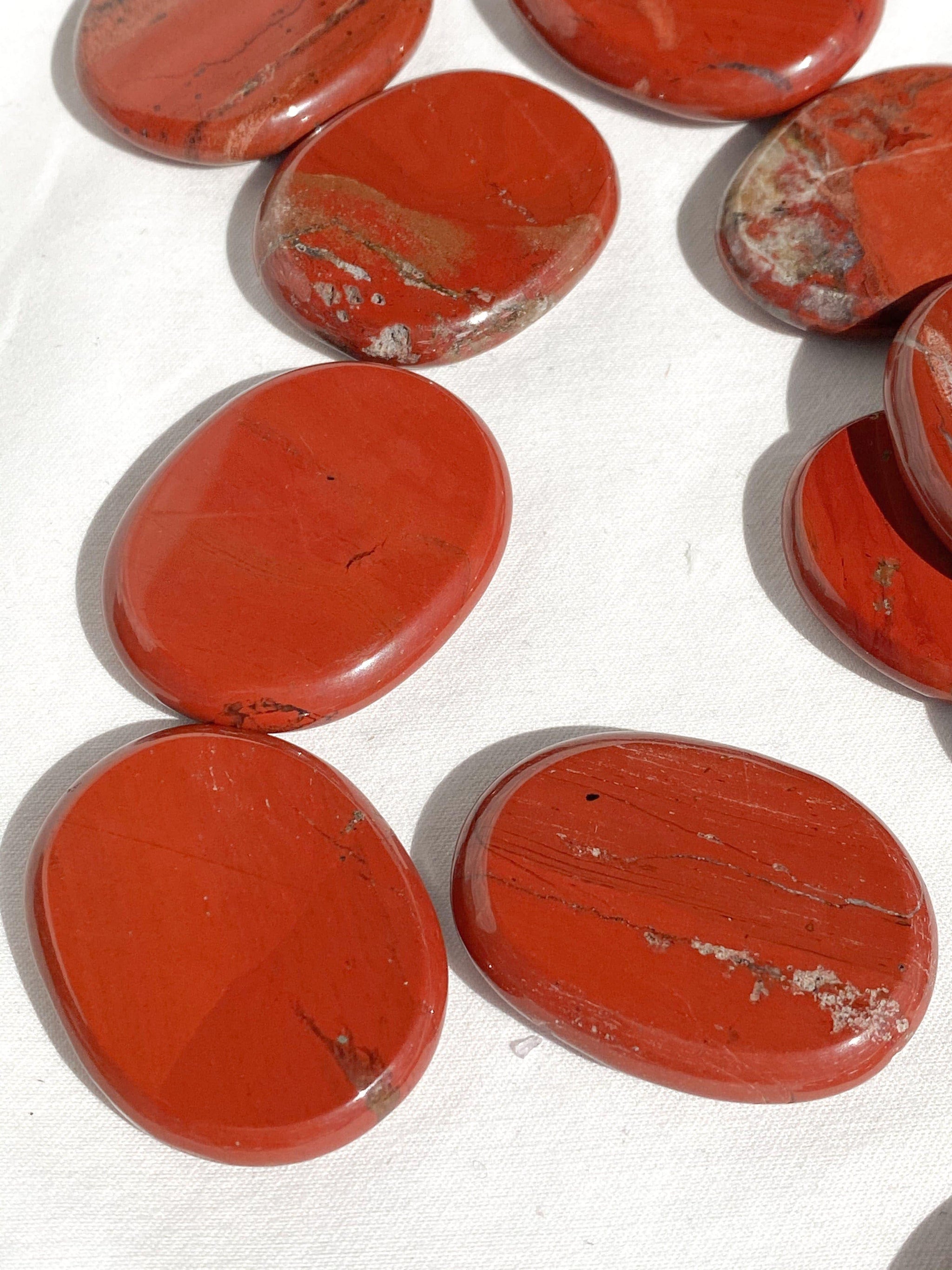 Red Jasper Flat Palm Stone – Unearthed Crystals