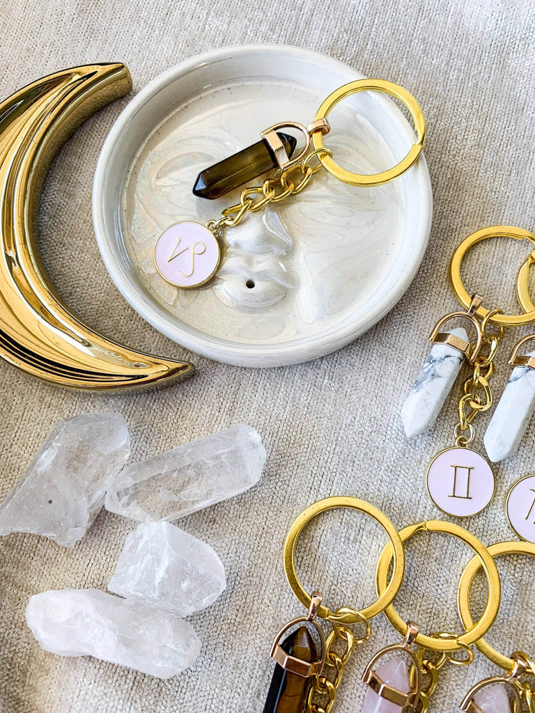 Zodiac + Stone Keyring - Unearthed Crystals