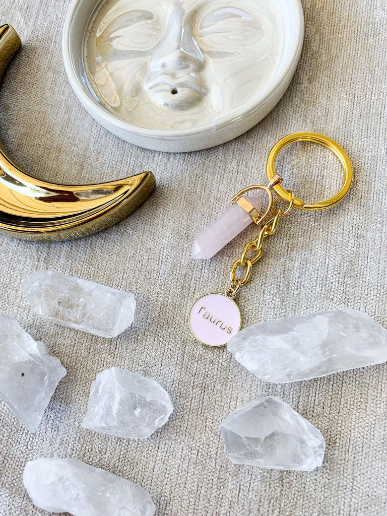 Zodiac + Stone Keyring - Unearthed Crystals