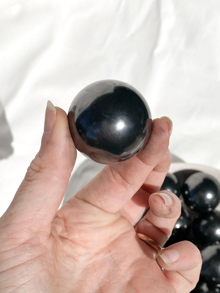 Shungite Sphere | 35mm - Unearthed Crystals