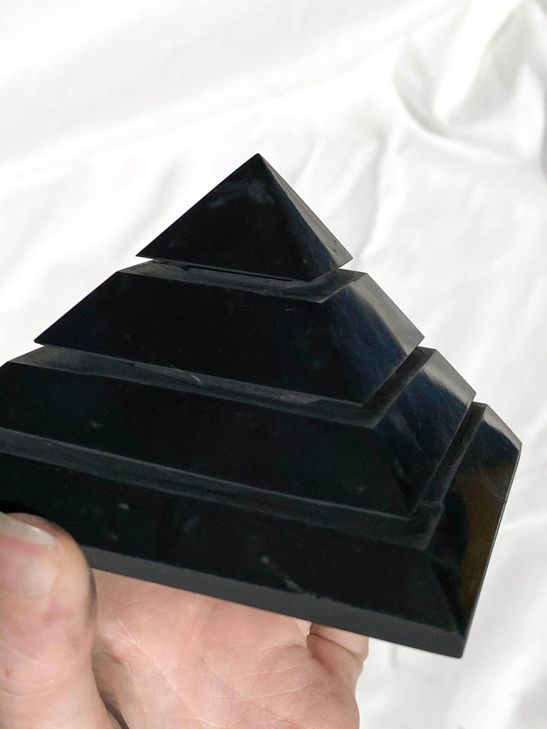 Shungite Sakkara Pyramid | 100mm - Unearthed Crystals