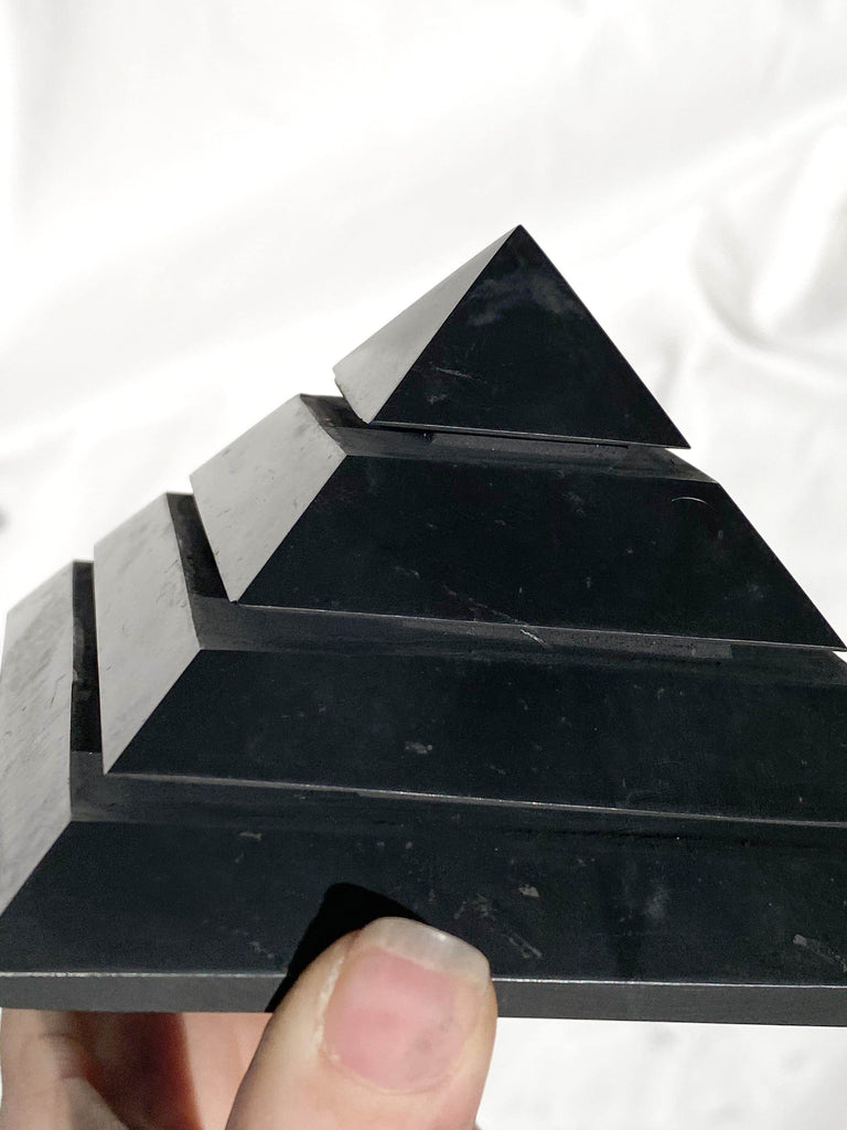 Shungite Sakkara Pyramid | 100mm - Unearthed Crystals